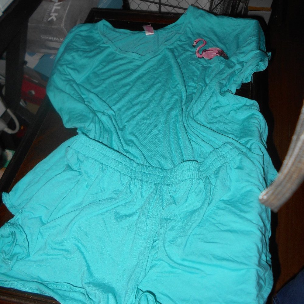 Women's No Boundaries two piece pajama set (top and Shorts)